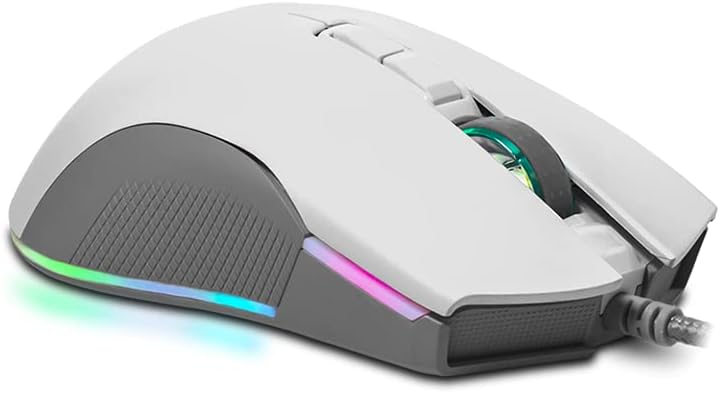 Newskill Eos Ivory Professionelle Gaming-Maus mit RGB-Beleuchtung, 16000 dpi und optischem Sensor Pi