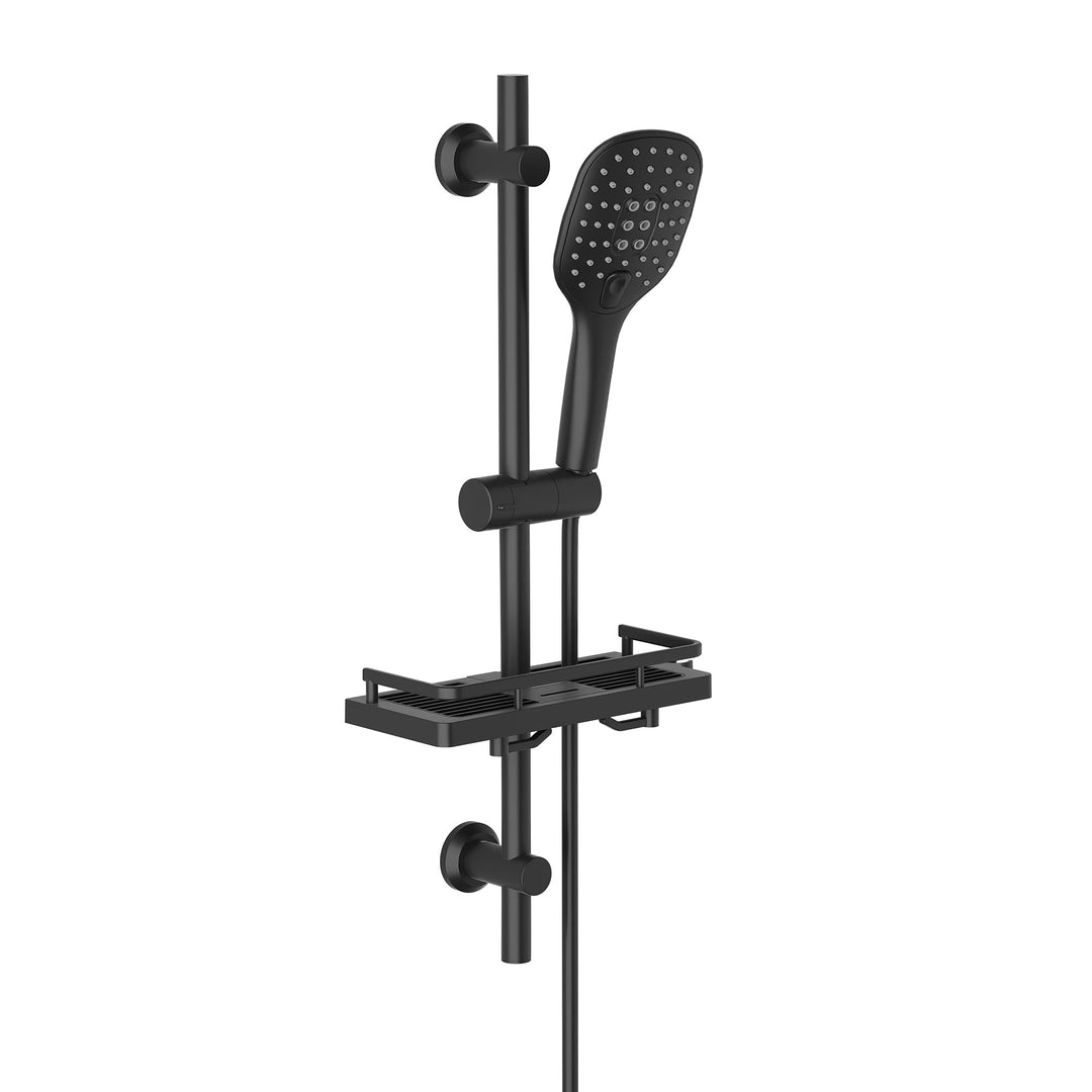 Görbach Duschset Rail Shower kit Handbrause Duschstange Duschablage/Seifenschale Handbrauseschlauch