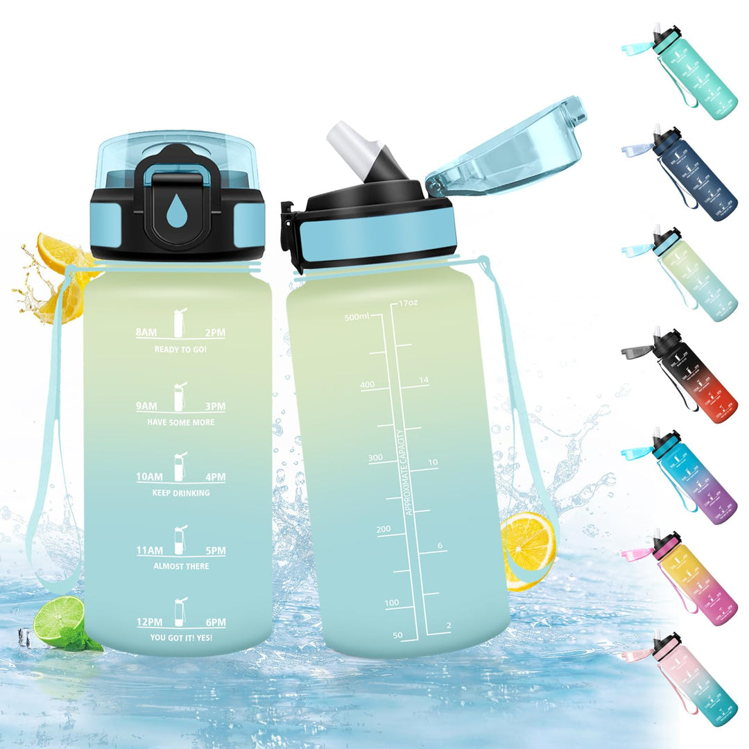 HoneyHolly Trinkflasche Kinder 500ML, BPA-Frei, Trinkflasche Kohlensäure Geeignet, Wasserflasche Aus