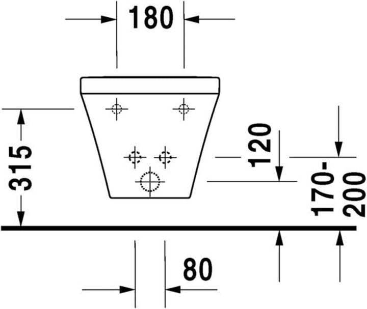 Duravit Wand-Bidet DuraStyle 37x62cm, m HL, ÜL, Hahnlochbank, weiss