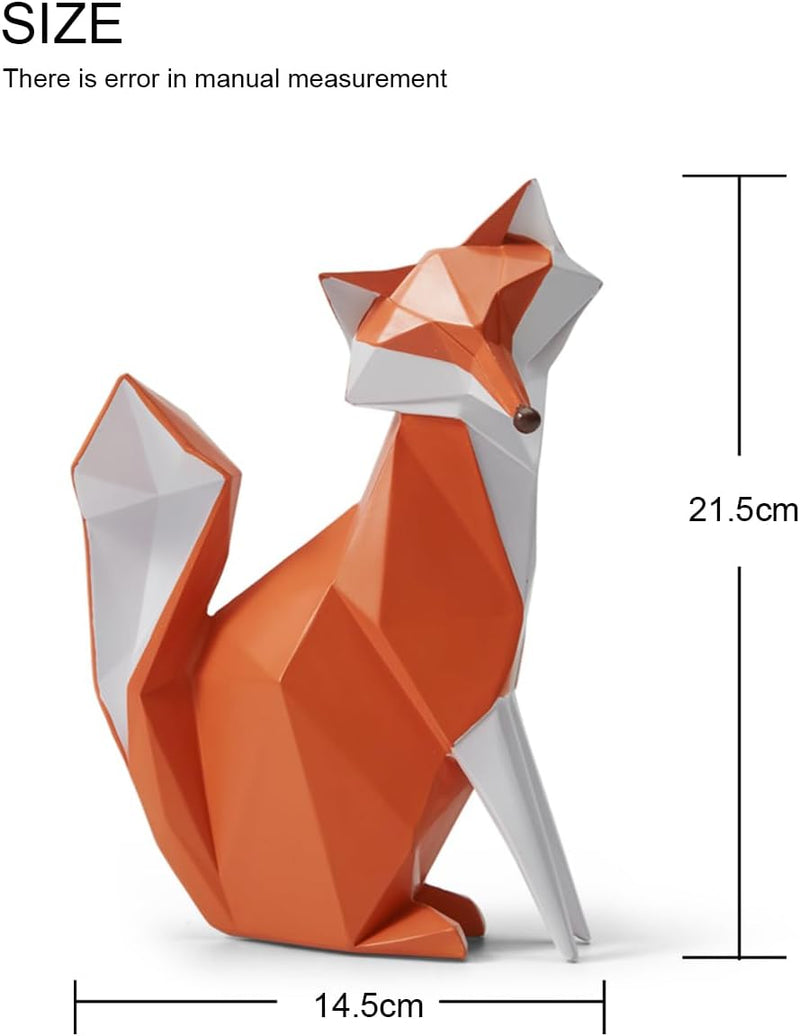 Amoy-Art Fuch Figuren Deko Fox Skulptur Statue Modern Arts Wohnzimmer Kunst Polyresin Geschenk 20cm