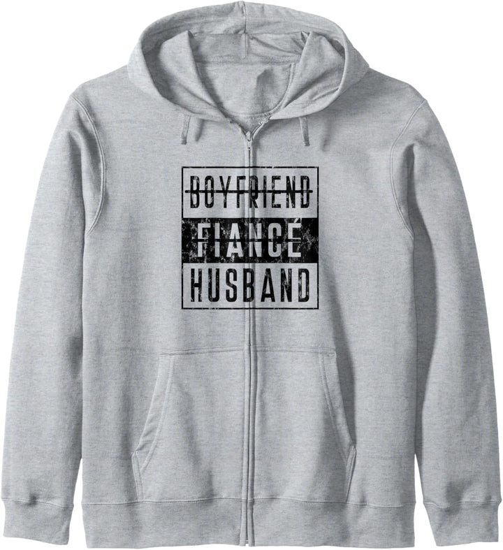 Boyfriend To Fiance Fiancee To Husband Verlobung Hubby Hubs Kapuzenjacke