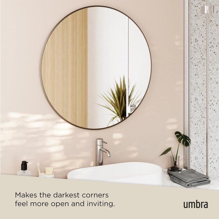 Umbra Hubba Wandspiegel - Runder Spiegel und Wanddeko für Diele, Badezimmer, Wohnzimmer und Mehr, 86