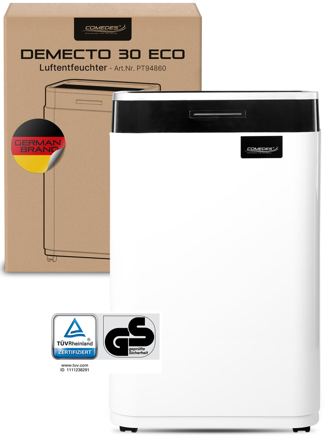 Comedes Demecto 30 eco – Luftentfeuchter Bautrockner (max. 25 Liter / 24h) Geeignet für alle Räume u