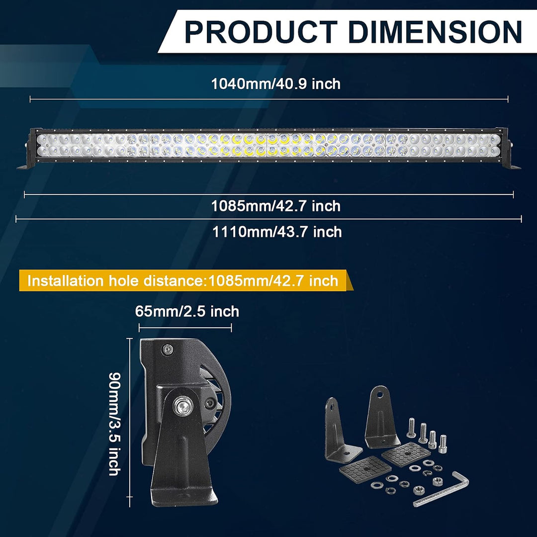 AUXTINGS LED Zusatzscheinwerfer Scheinwerfer 106 cm 240W LED Nebelscheinwerfer+ 10cm Flutlight led a
