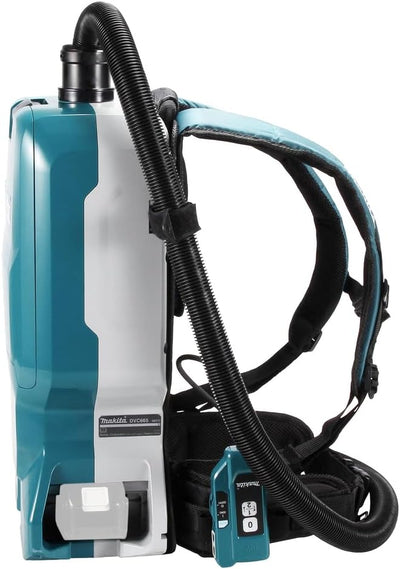 Makita DVC665ZU, Rucksackstaubsauger 2x18 V mit Bluetooth (ohne Akku, ohne Ladegerät), Blau