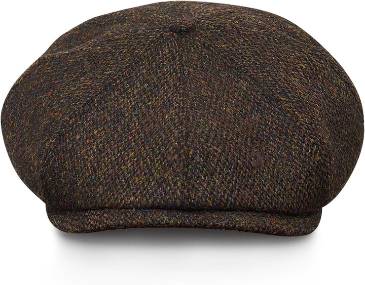 Sterkowski Shelby Mütze | Tweed Schiebermütze für Herren | Warm Elegant 100% Wolle Zeitungsjunge Kap