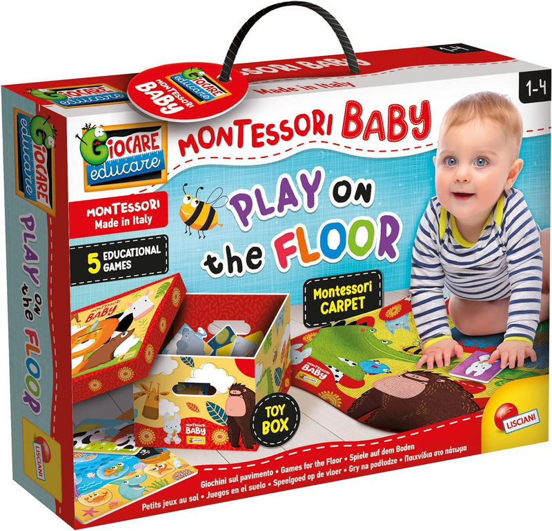 LISCIANI 92796 Wald, Formen Giochini Sul Pavimento, Montessori Baby-5 BILDUNGSSPIELE-Box + Teppich M