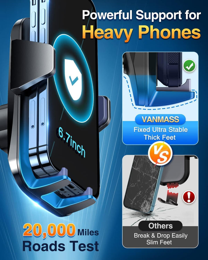 VANMASS Handyhalterung Auto Handyhalter fürs Auto 3 in 1 Kfz Handyhalterung Lüftung & Saugnapf Halte