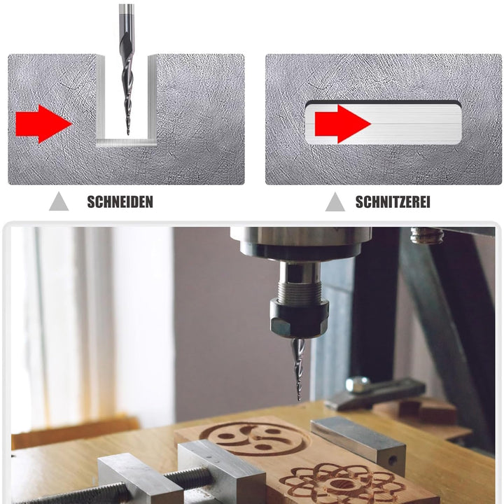 2 Stück 2 Flöten Kugelkopffräser mit Konischer Spitze CNC Gravierfräser R0,25mm 3,175mm (1/8") Schaf
