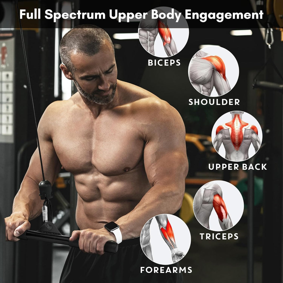EVMT Ultimate Gym Zubehör - 68,6 cm Trizepsseil, 101,6 cm & 38,1 cm Pulldown-Stangen - Umfassendes H
