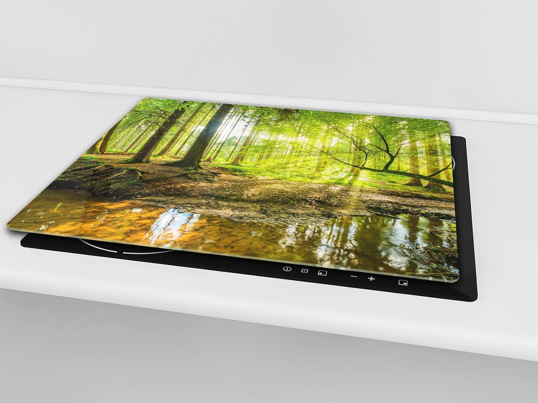 Küchenbrett aus Hartglas und Kochplattenabdeckung SINGLE mit 60 x 52 cm und DOUBLE - zwei Bretter mi
