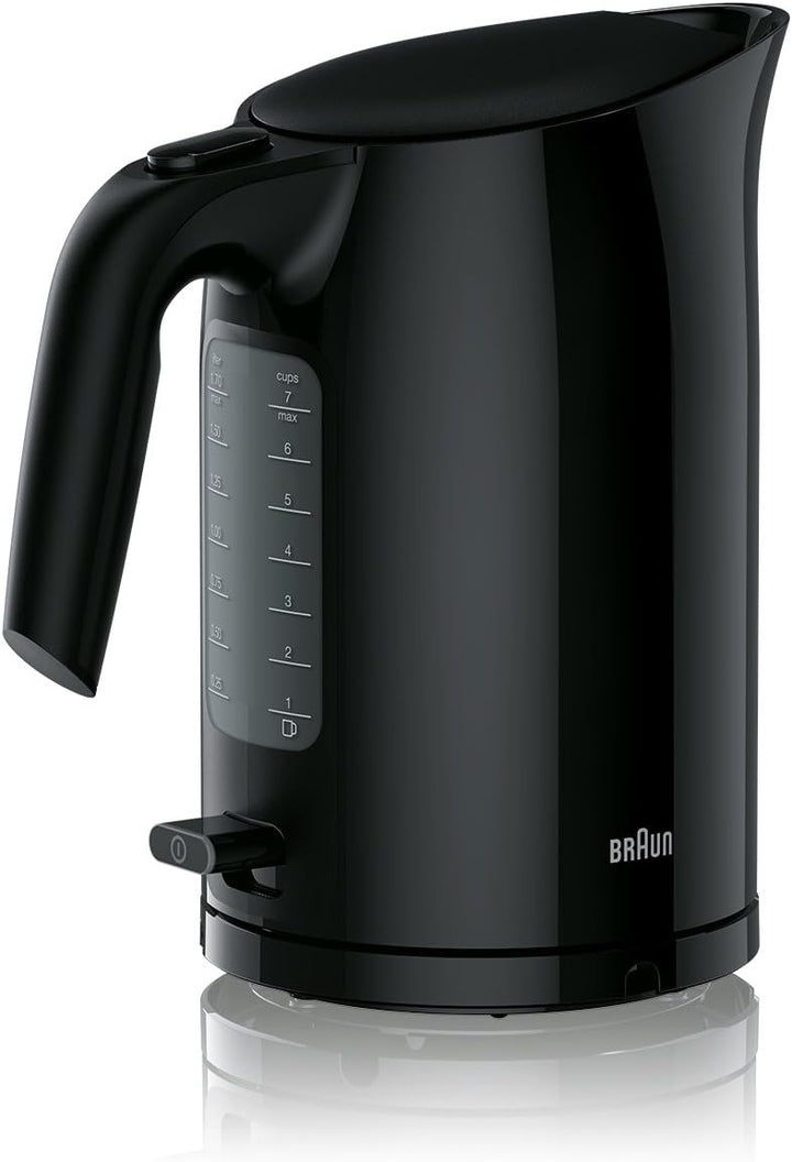 Braun WK 3110 BK Wasserkocher | Füllmenge 1,7 l | 3.000 Watt | Schnellkochsystem & Toaster | Doppels