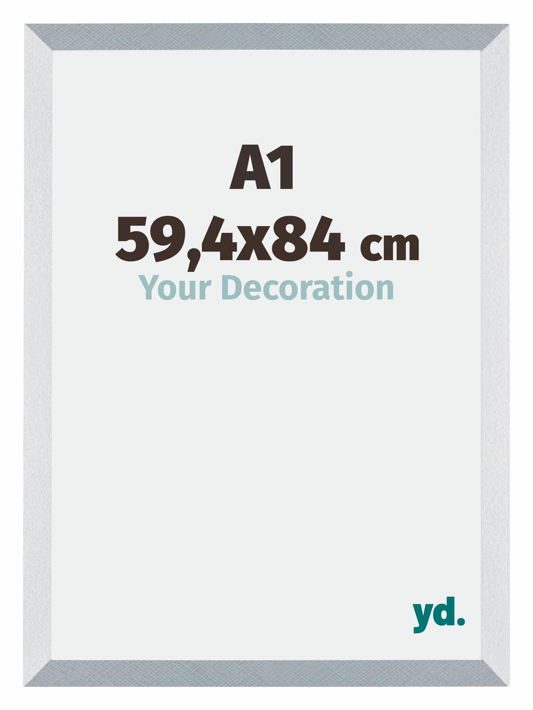 yd. Your Decoration - Bilderrahmen DIN A1 59.4x84 cm - Aluminium Gebürstet - Billderrahmen aus MDF m