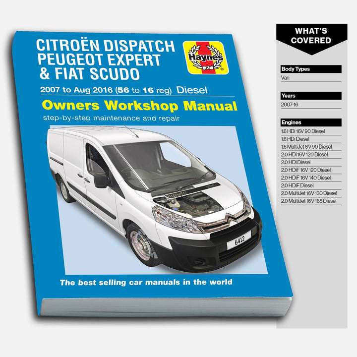 Citroen Dispatch, Peugeot Expert & FIAT Scudo Diesel ('07-Aug '16) 56 to 16