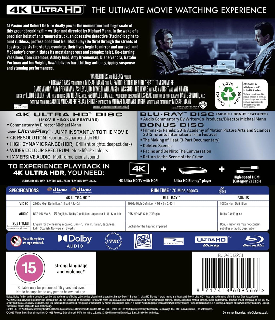 Heat 4K-UHD [Blu-ray] [UK Import], Blu-ray