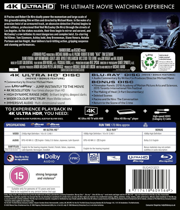 Heat 4K-UHD [Blu-ray] [UK Import], Blu-ray
