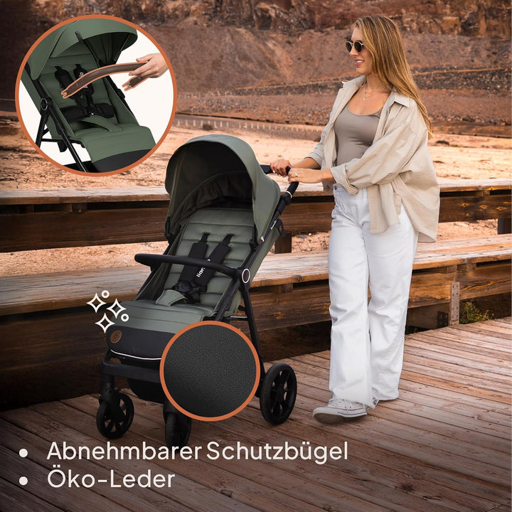 LIONELO IVA Buggy bis zu 22 kg von 6 Monaten bis 4 Jahre Schwenkbare 360° Räder Volle Stossdämpfung