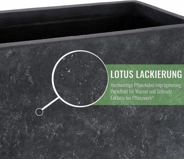 Pflanzwerk® Pflanzkübel Bodenvase Fiberglas Conic Lava ANTHRAZIT 80x40x40cm *Frostbeständige Blumenk