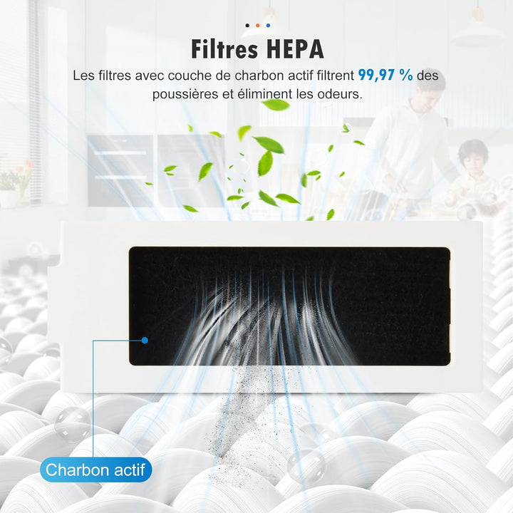 22 Zubehörteile für Ecovacs Deebot T30S / T30s Pro Roboter-Staubsauger, 1 Hauptbürste, 4 HEPA-Filter