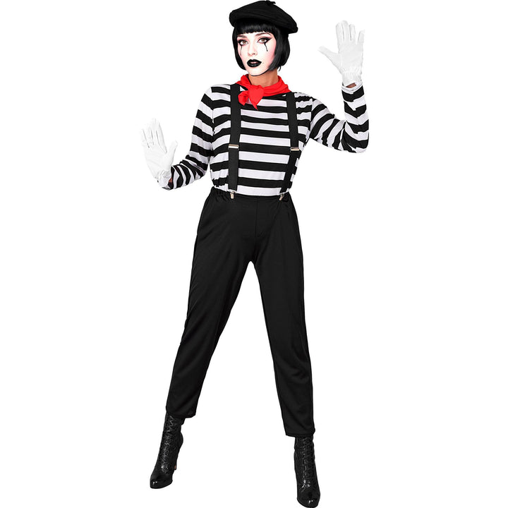 W WIDMANN MILANO Party Fashion - Kostüm Pantomime für Damen, Komplett-Outfit für Verkleidung an Karn