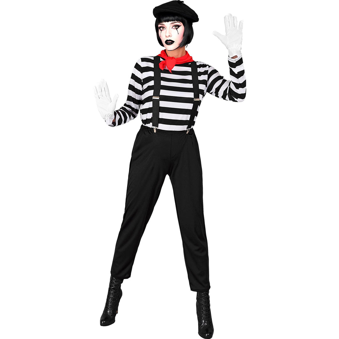 W WIDMANN MILANO Party Fashion - Kostüm Pantomime für Damen, Komplett-Outfit für Verkleidung an Karn