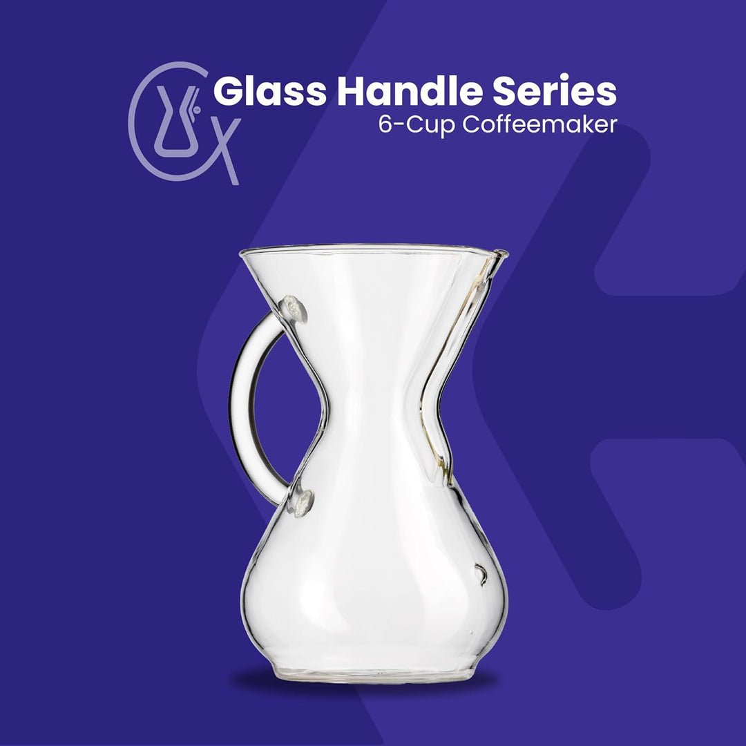 Chemex,CM-6GH,Kaffee AA8Zubereiter, Edelstahl,rostfrei, Farblos, mitGlasgriff, für bis zu 6Tassen mi