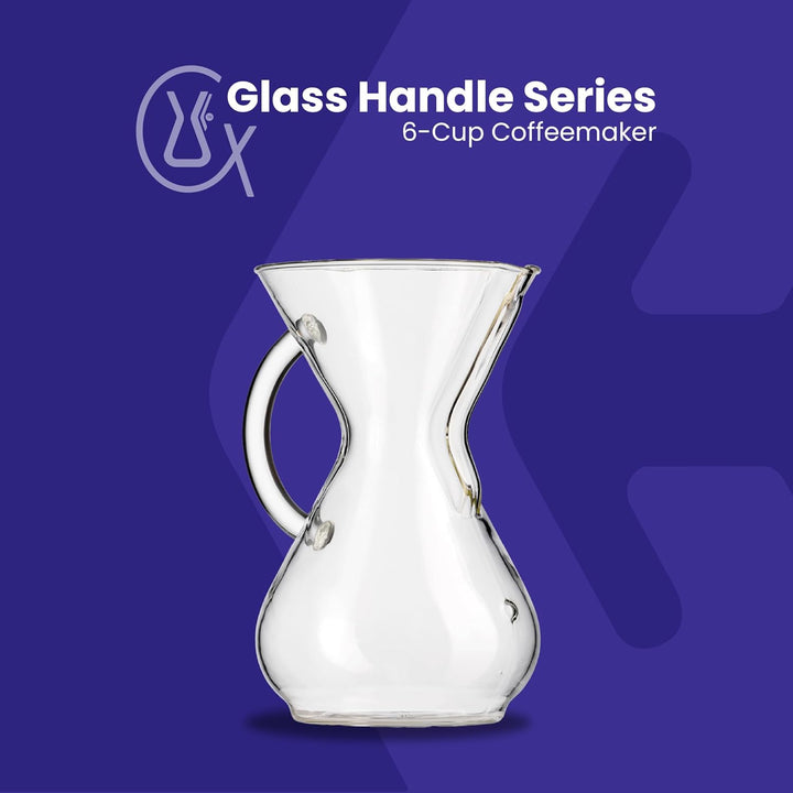 Chemex,CM-6GH,Kaffee AA8Zubereiter, Edelstahl,rostfrei, Farblos, mitGlasgriff, für bis zu 6Tassen mi