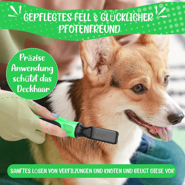 Golden Pets Profi Entfilzungsmesser 2.0 - Für Hunde &amp; Katzen, gegen Knoten | Für kurzes bis langes F