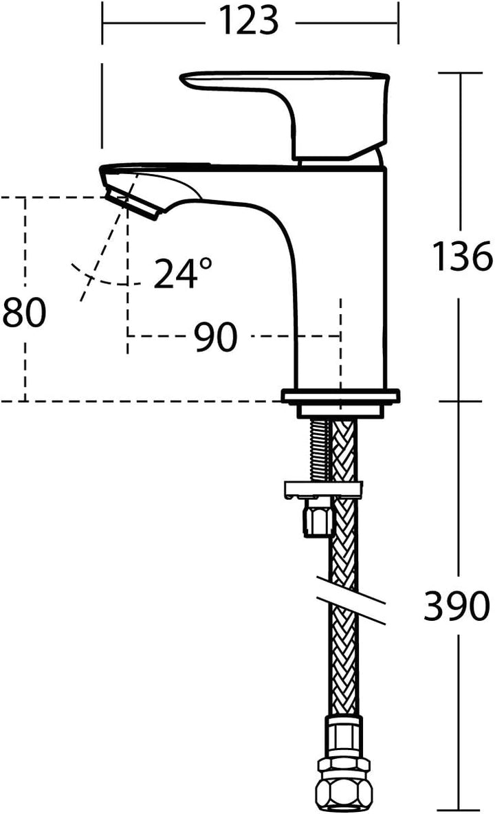 Ideal Standard A7048AA Concept Air Ablaufgarnitur Waschtischarmatur, Chrome, Mini Basin Mixer no Was