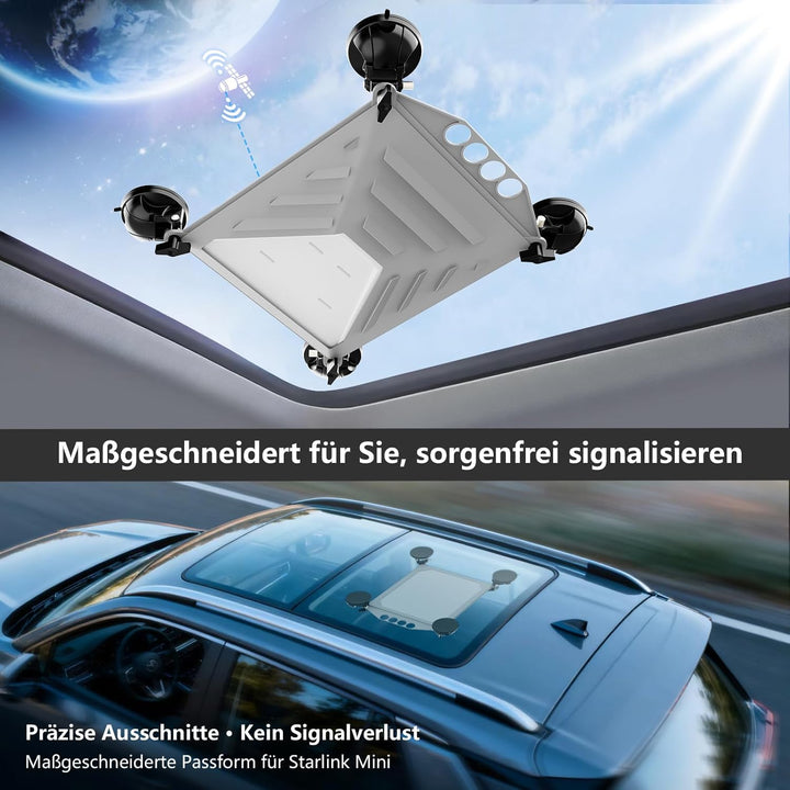 Magicbox Starlink Mini Autohalterung mit 4 Saugnäpfe Saugkraft 30kg, für Auto, Wohnmobil, Boot und L