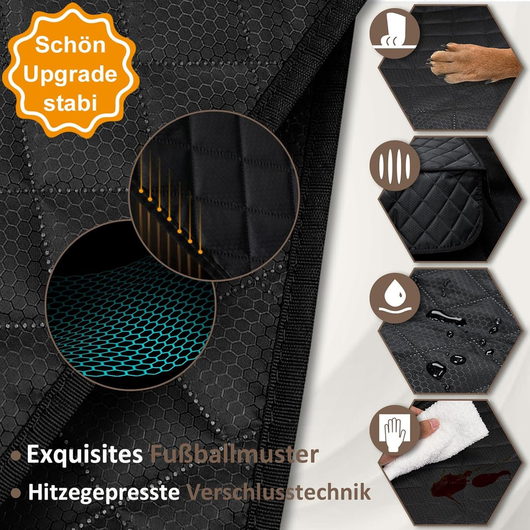 Angooni Auto Hundedecke Rücksitz - Hundedecke Auto Rückbank (135×120cm) - Wasserdicht, Rutsch, Kratz