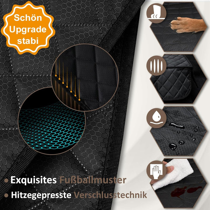 Angooni Auto Hundedecke Rücksitz - Hundedecke Auto Rückbank (135×120cm) - Wasserdicht, Rutsch, Kratz
