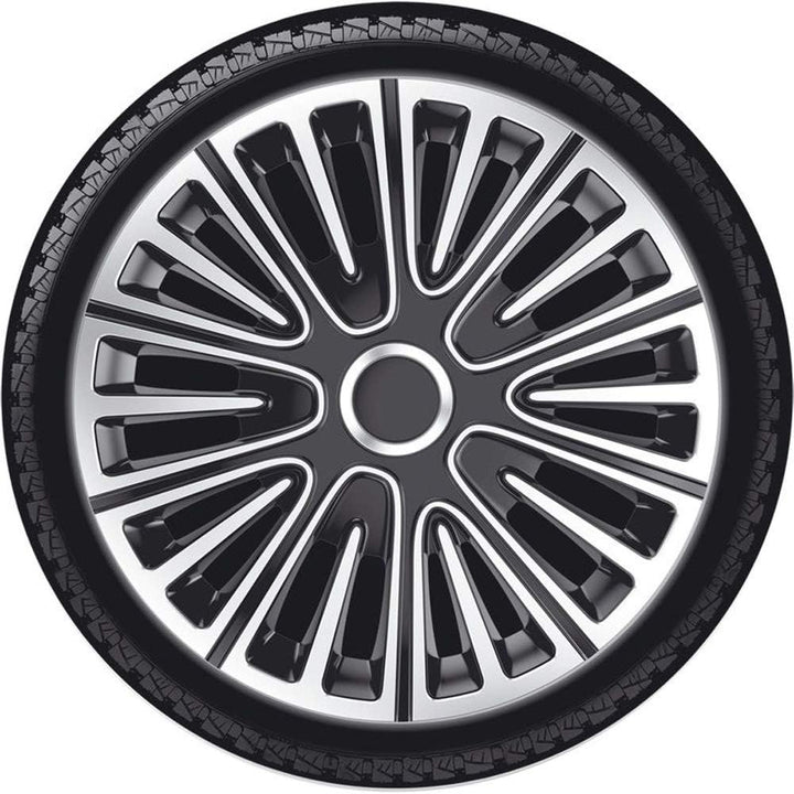 AUTO-STYLE Satz Radzierblenden Motion 13-Zoll Silber/Schwarz, 13-inch Silber/Schwarz