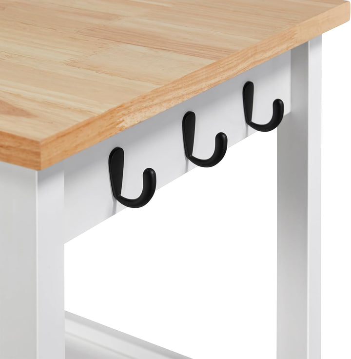 Yaheetech Servierwagen, Küchenwagen Holz, Flurschrank Sideboard Beistelltisch, Getränkewagen mit 4 R