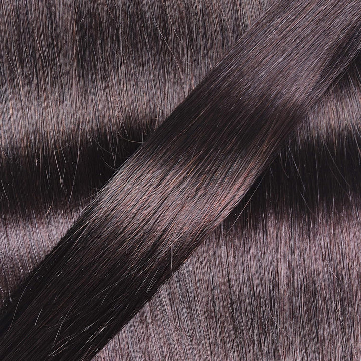 hair2heart Microring Extensions Echthaar glatt - 50 Strähnen 1g 60cm 4/0 mittelbraun 60cm 50 Strähne