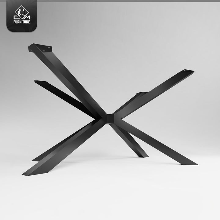 CM Furniture - 1x Tischgestell Spider Form| Tischbeine Metall Schwarz - H72x B76 x L120 cm | Massive