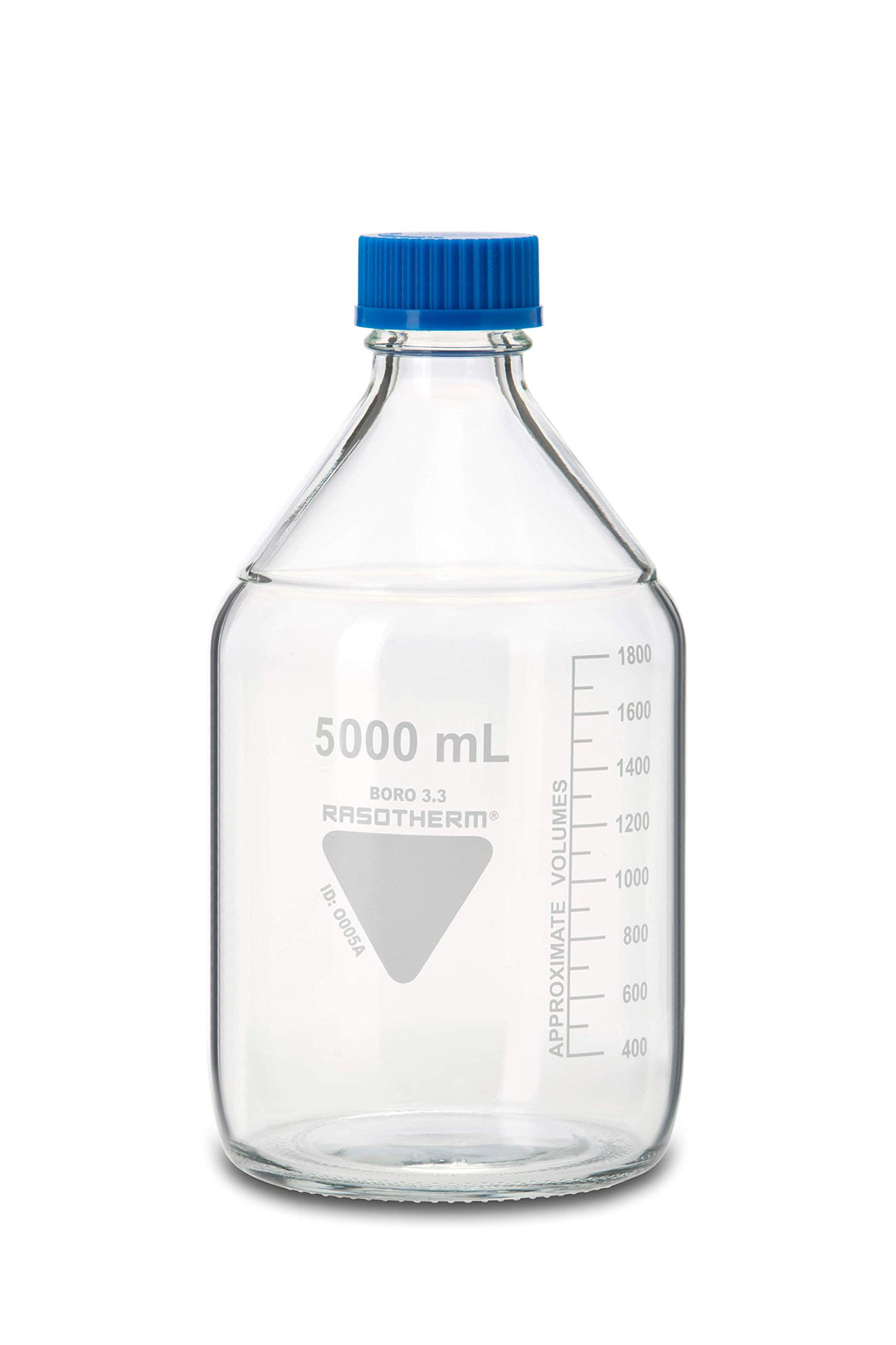 RASOTHERM Laborflaschen, (Boro 3.3), GL45, blaue Schraubkappe, 5000 ml 5000 ml Single, 5000 ml Singl