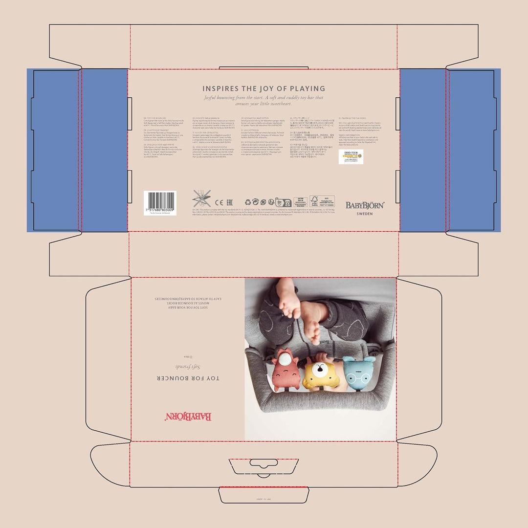 BabyBjörn Spielzeug für Hüpfer, Soft Friends, Neutrals Fliegende Freunde Neutral, Fliegende Freunde