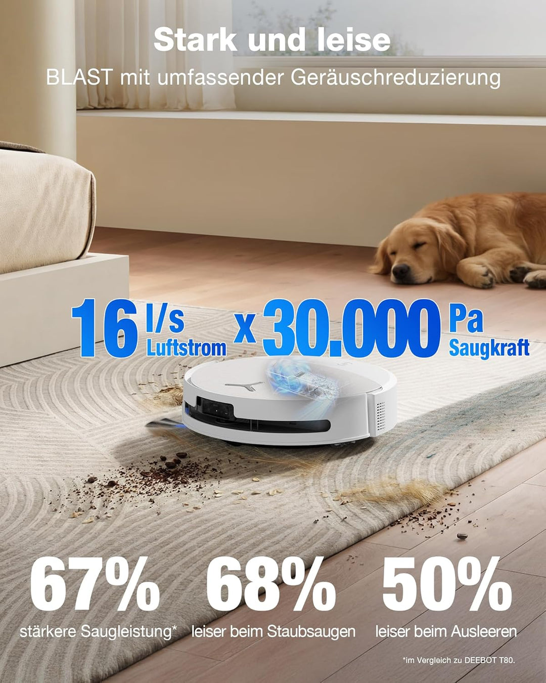 ECOVACS DEEBOT T90 Omni Saugroboter mit Wischfunktion, Roboterstaubsauger 30.000 Pa, OZMO-Roller 3.0