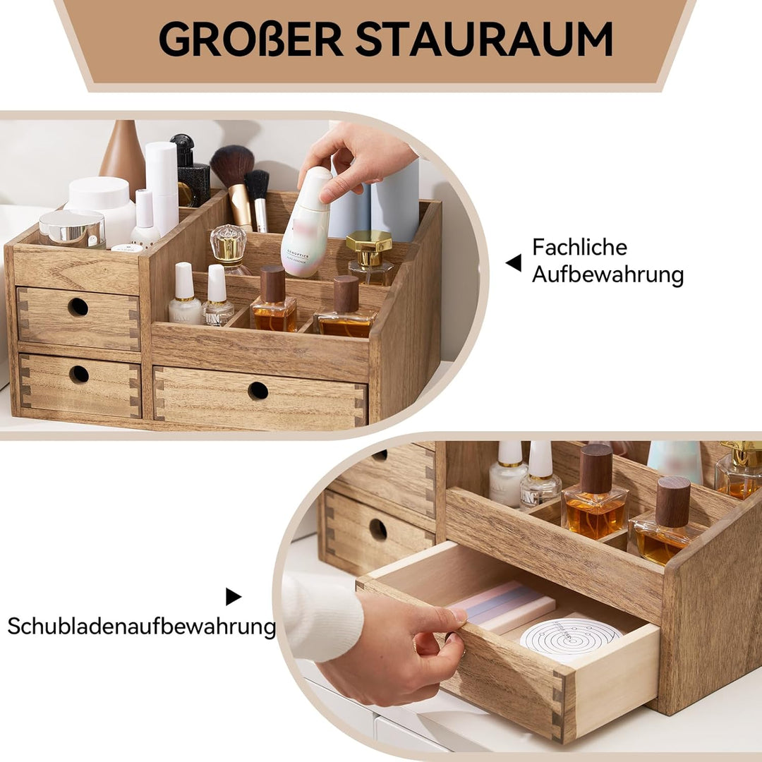 KIRIGEN Holz Make-up Organizer Aufbewahrungsschrank Tisch Kosmetik Organizer Schmuck Aufbewahrungsbo