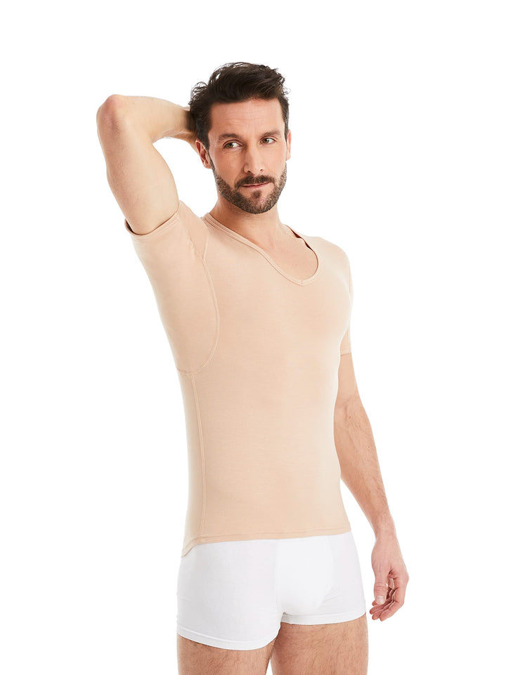 FINN Anti-Schweiss Shirt Herren mit V-Ausschnitt und integrierten Achselpads gegen Starkes Schwitzen
