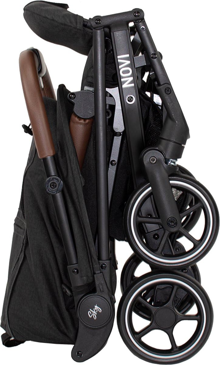 Novi Baby® Sky Buggy - Schwarz - zusammenklappbar - Inklusive Becherhalter - Inklusive Regenschutz,