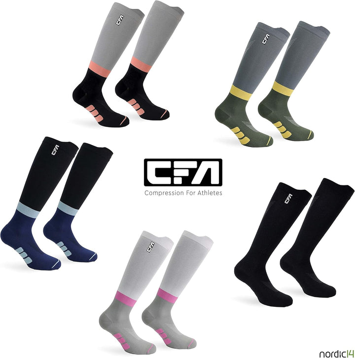 CFA V2 Kompressionsstrümpfe Damen und Herren - Ideal fürs Laufen, Fitnessstudio, Radfahren, Muskeler