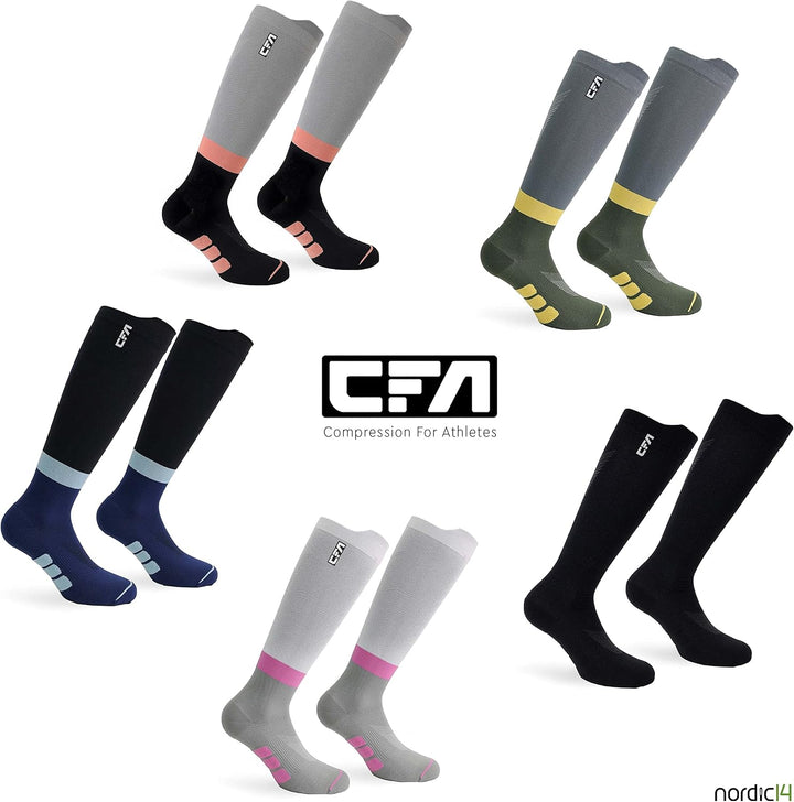 CFA V2 Kompressionsstrümpfe Damen und Herren - Ideal fürs Laufen, Fitnessstudio, Radfahren, Muskeler