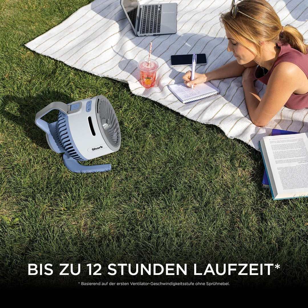 Shark FlexBreeze HydroGo Starker Ventilator mit Sprühnebel, Kühlung für drinnen & draussen, leise &