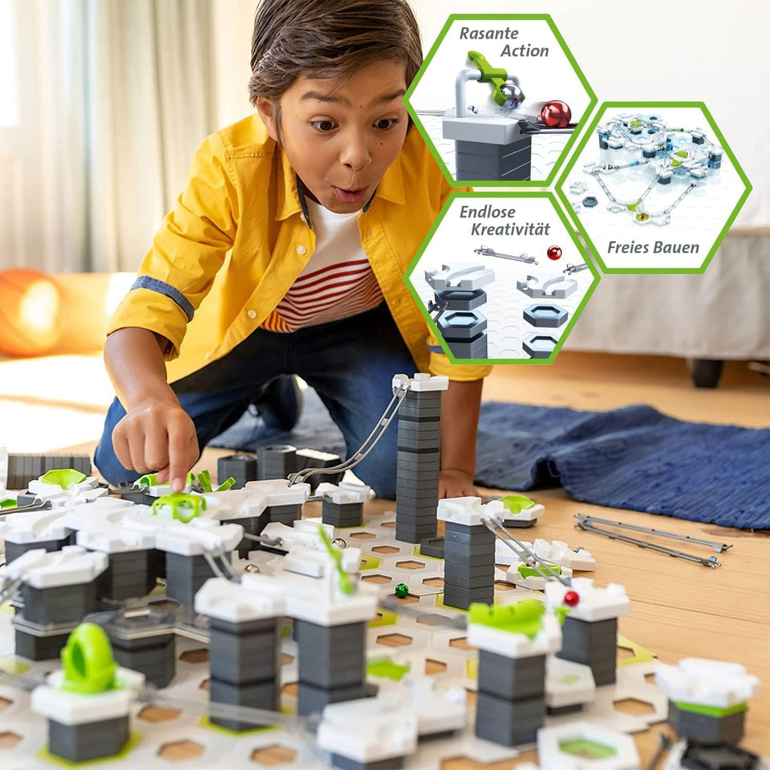 Ravensburger GraviTrax Starter-Set - Erweiterbare Kugelbahn für Kinder, Interaktive Murmelbahn, Lern