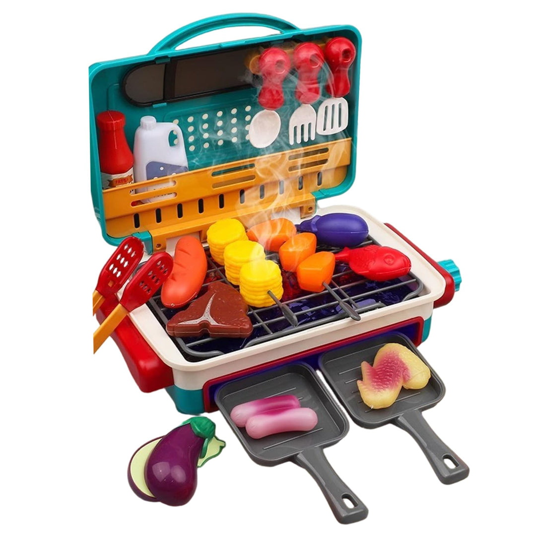 35 Teile/Satz Kinder BBQ Grill Spielset Simulierte farbwechselnde Lebensmittel Küche Spielzeug Set,