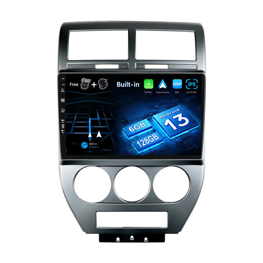 JOYX - [6G+128G] - Android 15 IPS Autoradio Passt für Jeep Compass 1 MK (2006-2010) - Kabellos CarPl