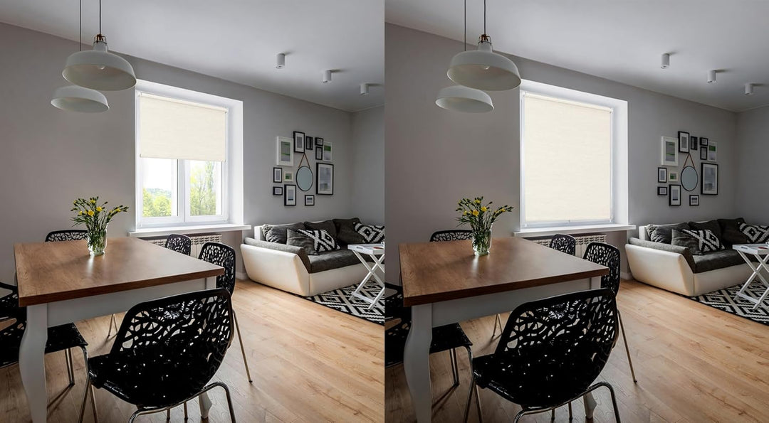 DomDeco Rollo Scandi, 100x150cm Linen - Tageslichtrollo in natürlichen, skandinavischen Farben und S